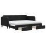Trundle sofa bed with drawers black fabric 80x200 cm by vidaXL, Beds and slatted bases - Ref: Foro24-3196867, Price: 452,99 €...