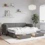 Sofá cama nido con cajones tela gris oscuro 80x200 cm de vidaXL, Camas y somieres - Ref: Foro24-3196848, Precio: 285,46 €, De...