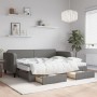 Sofá cama nido con cajones tela gris oscuro 80x200 cm de vidaXL, Camas y somieres - Ref: Foro24-3196866, Precio: 455,24 €