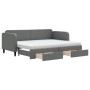Sofá cama nido con cajones tela gris oscuro 80x200 cm de vidaXL, Camas y somieres - Ref: Foro24-3196866, Precio: 455,24 €