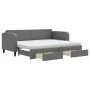 Trundle sofa bed with drawers dark gray fabric 80x200 cm by vidaXL, Beds and slatted bases - Ref: Foro24-3196866, Price: 457,...