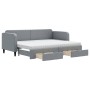 Trundle sofa bed with drawers light gray fabric 80x200 cm by vidaXL, Beds and slatted bases - Ref: Foro24-3196865, Price: 453...