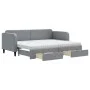 Trundle sofa bed with drawers light gray fabric 80x200 cm by vidaXL, Beds and slatted bases - Ref: Foro24-3196865, Price: 462...