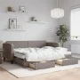 Sofá cama nido con cajones tela gris taupe 80x200 cm de vidaXL, Camas y somieres - Ref: Foro24-3196868, Precio: 454,17 €, Des...