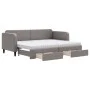Trundle sofa bed with drawers taupe gray fabric 80x200 cm by vidaXL, Beds and slatted bases - Ref: Foro24-3196868, Price: 453...