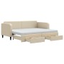 Ausziehbares Schlafsofa mit Schubladen, cremefarbener Stoff, 80 x 200 cm von vidaXL, Betten und Lattenroste - Ref: Foro24-319...