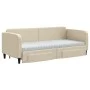 Trundle sofa bed with drawers cream fabric 80x200 cm by vidaXL, Beds and slatted bases - Ref: Foro24-3196869, Price: 448,17 €...