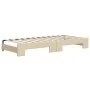 Trundle sofa bed with drawers cream fabric 80x200 cm by vidaXL, Beds and slatted bases - Ref: Foro24-3196869, Price: 448,17 €...
