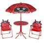 Kinder-Gartentisch und Stühle-Set, 3-teilig, mit rotem Sonnenschirm. von vidaXL, Gartensets - Ref: Foro24-41842, Preis: 78,42...