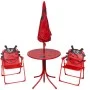 Set mesa y sillas de jardín infantil 3 pzas con sombrilla rojo de vidaXL, Conjuntos de jardín - Ref: Foro24-41842, Precio: 78...