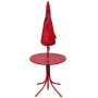 Set mesa y sillas de jardín infantil 3 pzas con sombrilla rojo