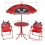Set mesa y sillas de jardín infantil 3 pzas con sombrilla rojo de vidaXL, Conjuntos de jardín - Ref: Foro24-41842, Precio: 78...