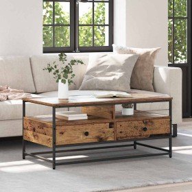 Mesa de Café con cajón Madera envejecida 100 x 51 x 45 cm en Mesas de centro | Comprar online en Foro24