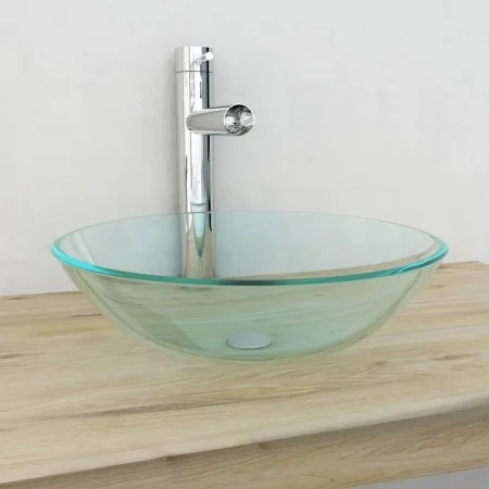 Waschbecken aus transparentem gehärtetem Glas, 42 cm. von vidaXL, Sinkt - Ref: Foro24-142229, Preis: 51,11 €, Rabatt: %