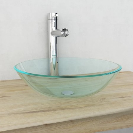 Waschbecken aus transparentem gehärtetem Glas, 42 cm. von vidaXL, Sinkt - Ref: Foro24-142229, Preis: 50,84 €, Rabatt: %