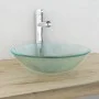 Gehärtetes Glaswaschbecken, 42 cm, mattiert. von vidaXL, Sinkt - Ref: Foro24-142230, Preis: 58,96 €, Rabatt: %