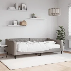 Sofa bed with taupe gray fabric mattress 100x200 cm by vidaXL, Beds and slatted bases - Ref: Foro24-3197416, Price: 379,30 €,...
