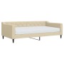 Sofa bed with cream fabric mattress 100x200 cm by vidaXL, Beds and slatted bases - Ref: Foro24-3197417, Price: 342,04 €, Disc...