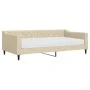 Sofa bed with cream fabric mattress 100x200 cm by vidaXL, Beds and slatted bases - Ref: Foro24-3197417, Price: 374,13 €, Disc...