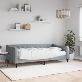 Sofa bed with light gray fabric mattress 90x190 cm by vidaXL, Beds and slatted bases - Ref: Foro24-3197418, Price: 305,65 €, ...