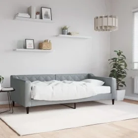 Sofa bed with light gray fabric mattress 90x190 cm by vidaXL, Beds and slatted bases - Ref: Foro24-3197418, Price: 300,82 €, ...