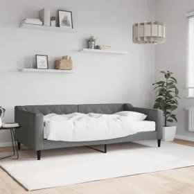 Sofa bed with dark gray fabric mattress 90x190 cm by vidaXL, Beds and slatted bases - Ref: Foro24-3197419, Price: 306,41 €, D...