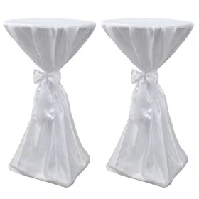 2 weiße Tischdecken von 70 cm mit Schleife von vidaXL, Abdeckungen - Ref: Foro24-241188, Preis: 26,91 €, Rabatt: %