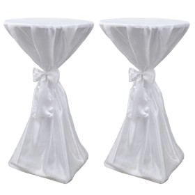 2 weiße Tischdecken von 70 cm mit Schleife von vidaXL, Abdeckungen - Ref: Foro24-241188, Preis: 30,82 €, Rabatt: %