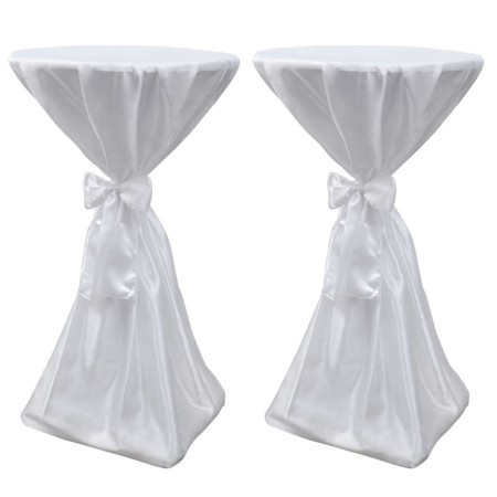 2 weiße Tischdecken von 70 cm mit Schleife von vidaXL, Abdeckungen - Ref: Foro24-241188, Preis: 30,82 €, Rabatt: %