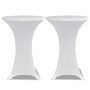 2 Manteles blancos ajustados para mesa de pie - 70 cm diámetro