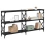 Mesa Consola Roble negro 156 x 28 x 80,5 cm