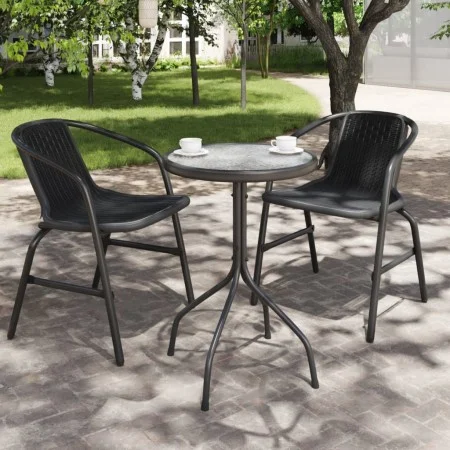 Anthrazitgrauer Gartentisch aus Stahl Ø50x71 cm von vidaXL, Gartentische - Ref: Foro24-316823, Preis: 40,96 €, Rabatt: %