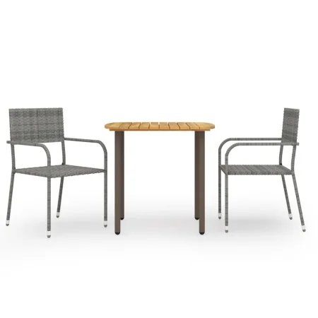 3-piece synthetic rattan garden dining set in gray color. by vidaXL, Garden sets - Ref: Foro24-3072488, Price: 183,41 €, Disc...