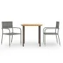 3-piece synthetic rattan garden dining set in gray color. by vidaXL, Garden sets - Ref: Foro24-3072488, Price: 183,41 €, Disc...