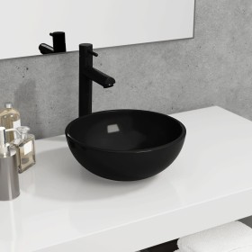 Lavabo de vidrio templado negro 30x12 cm