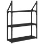 Estante de pared con estante Roble Negro 60 x 21 x 78,5 cm