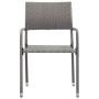 3 Stück synthetisches Rattan grau Garten Esszimmer Set von vidaXL, Gartensets - Ref: Foro24-3072488, Preis: 194,70 €, Rabatt: %
