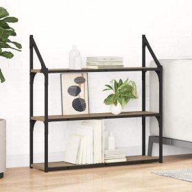Estante de pared con estante Roble artesanal 80 x 21 x 78,5 cm en Estantes y estanterías | Comprar online en Foro24
