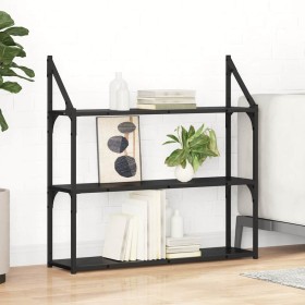 Estante de pared con estante Roble Negro 80 x 21 x 78,5 cm en Estantes y estanterías | Comprar online en Foro24