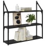 Estante de pared con estante Roble Negro 80 x 21 x 78,5 cm