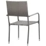3-piece synthetic rattan garden dining set in gray color. by vidaXL, Garden sets - Ref: Foro24-3072488, Price: 183,41 €, Disc...