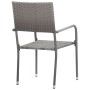 3 Stück synthetisches Rattan grau Garten Esszimmer Set von vidaXL, Gartensets - Ref: Foro24-3072488, Preis: 194,70 €, Rabatt: %