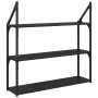 Estante de pared con estante Roble Negro 80 x 21 x 78,5 cm