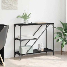 Mesa Consola Roble Negro 88,5 x 30 x 75 cm Madera contrachapada en Mesitas de noche | Comprar online en Foro24