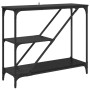 Mesa Consola Roble Negro 88,5 x 30 x 75 cm Madera contrachapada