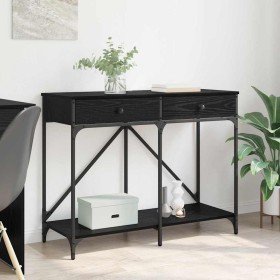 Mesa Consola con cajón Roble Negro 100 x 39 x 78,5 cm en Mesitas de noche | Comprar online en Foro24