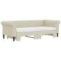 Trundle sofa bed with cream synthetic leather mattress 90x200 cm by vidaXL, Beds and slatted bases - Ref: Foro24-3197729, Pri...