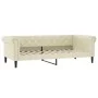 Trundle sofa bed with cream synthetic leather mattress 90x200 cm by vidaXL, Beds and slatted bases - Ref: Foro24-3197729, Pri...