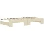 Trundle sofa bed with cream synthetic leather mattress 90x200 cm by vidaXL, Beds and slatted bases - Ref: Foro24-3197729, Pri...