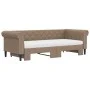 Trundle sofa bed with synthetic leather mattress cappuccino 90x200 cm by vidaXL, Beds and slatted bases - Ref: Foro24-3197730...